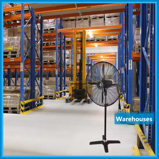 Industrieller Standventilator mit 4 Aluminiumflügeln und Fernbedienung, 19 Geschwindigkeiten